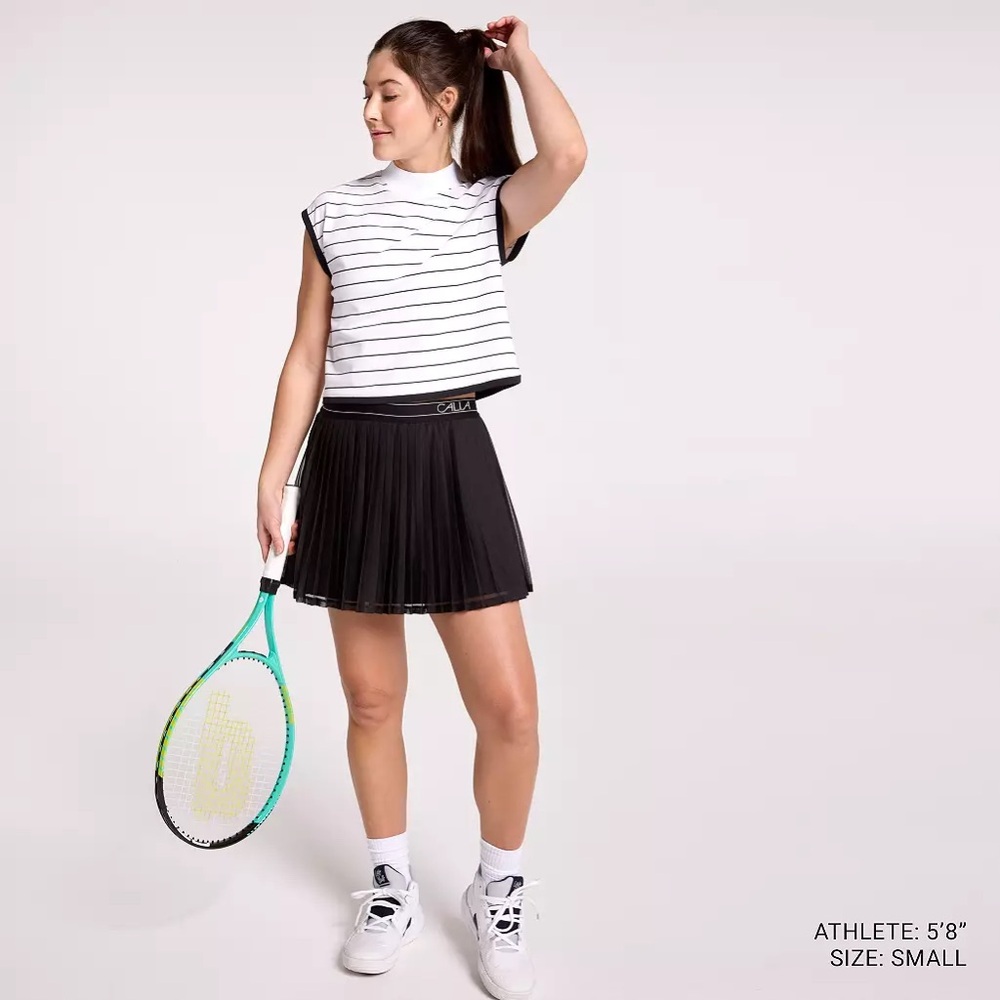 CALIA by Carrie Underwood Black Pleated Skater Skirt - Picture 2 of 3